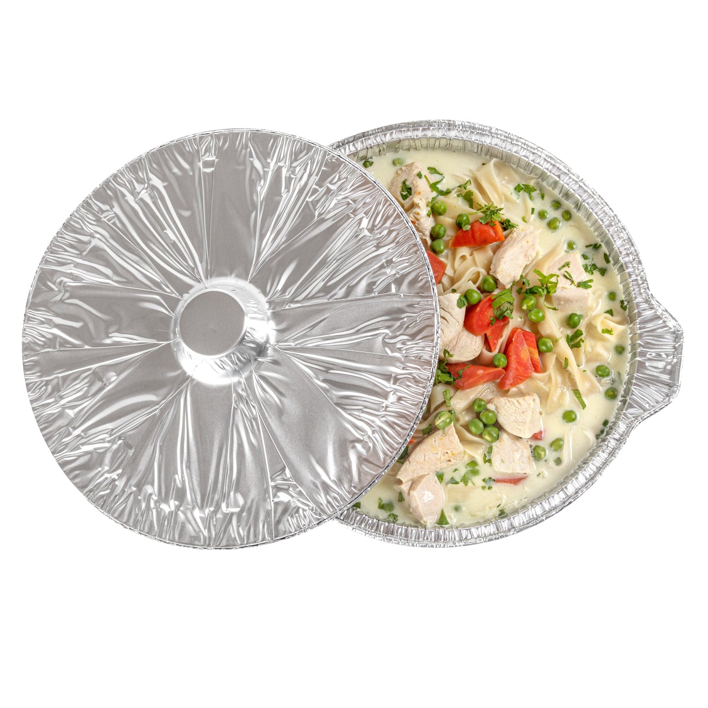 Foil Lux 6 qt Aluminum Foil Pot - with Lid - 13 1/2" x 12" x 4 3/4" - 100 count box
