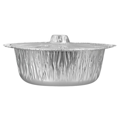 Foil Lux 6 qt Aluminum Foil Pot - with Lid - 13 1/2" x 12" x 4 3/4" - 100 count box