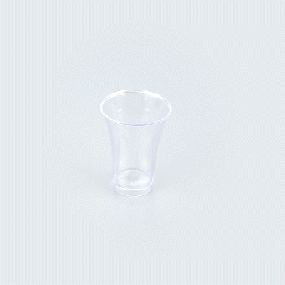 Mini Serve 2 oz Round Clear Plastic Mini Trumpet Cup - 2" x 2" x 2 1/2" - 100 count box