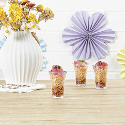 Mini Serve 2 oz Round Clear Plastic Mini Trumpet Cup - 2" x 2" x 2 1/2" - 100 count box