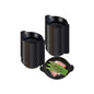Mini Serve Oval Black Plastic Mini Handled Plate - 3 3/4" x 2 1/2" - 100 count box