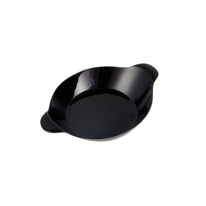 Mini Serve Oval Black Plastic Mini Handled Plate - 3 3/4" x 2 1/2" - 100 count box