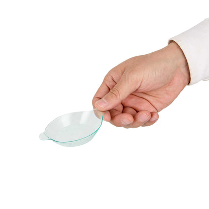 Mini Serve Oval Seagreen Plastic Mini Handled Plate - 3 3/4" x 2 1/2" - 100 count box
