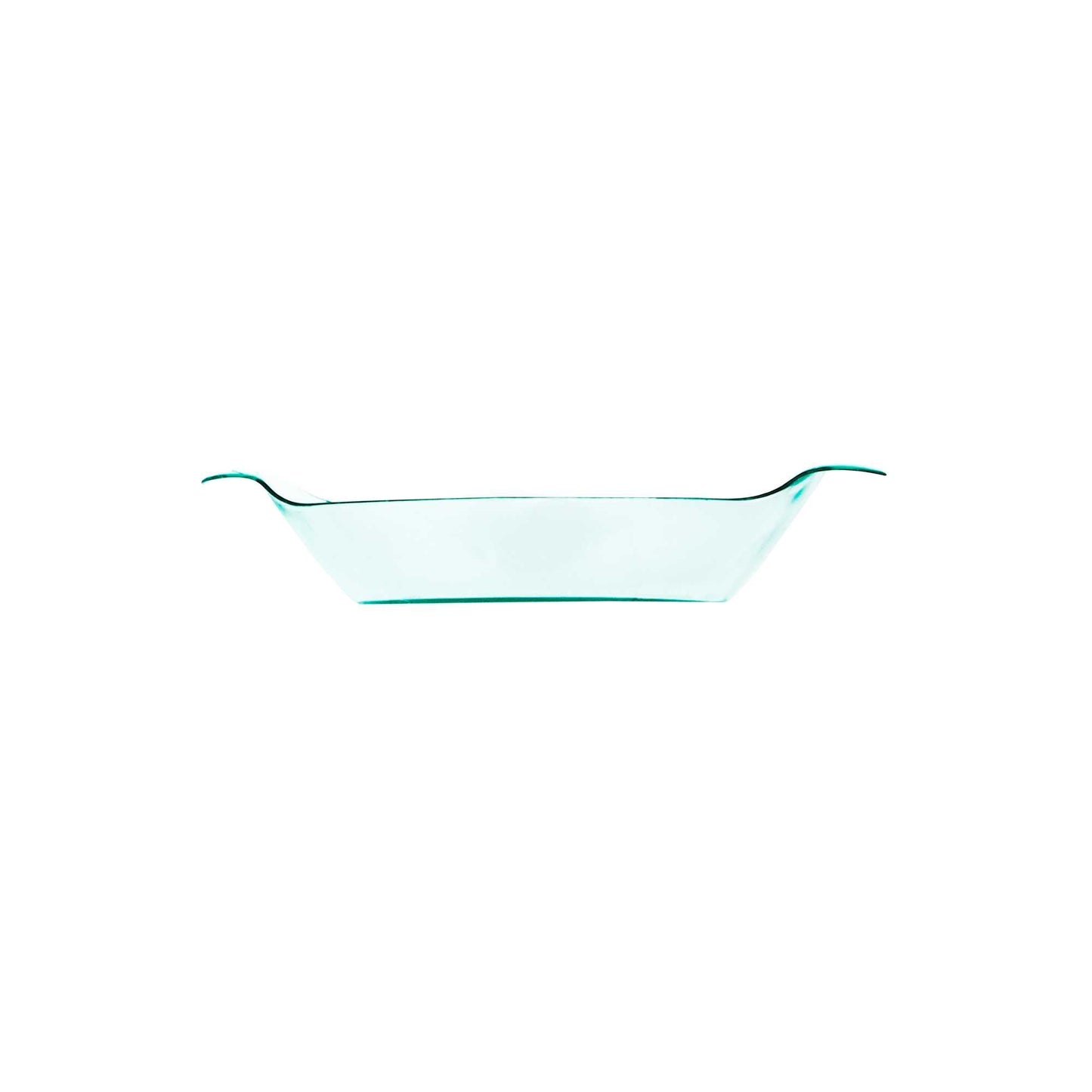 Mini Serve Oval Seagreen Plastic Mini Handled Plate - 3 3/4" x 2 1/2" - 100 count box
