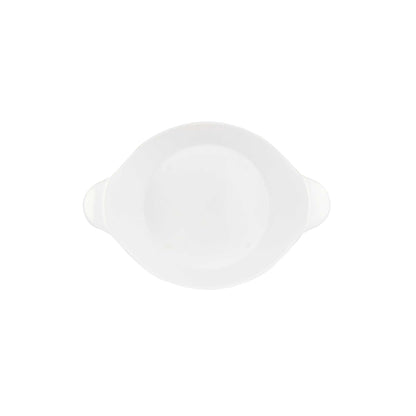Mini Serve Oval White Plastic Mini Handled Plate - 3 3/4" x 2 1/2" - 100 count box