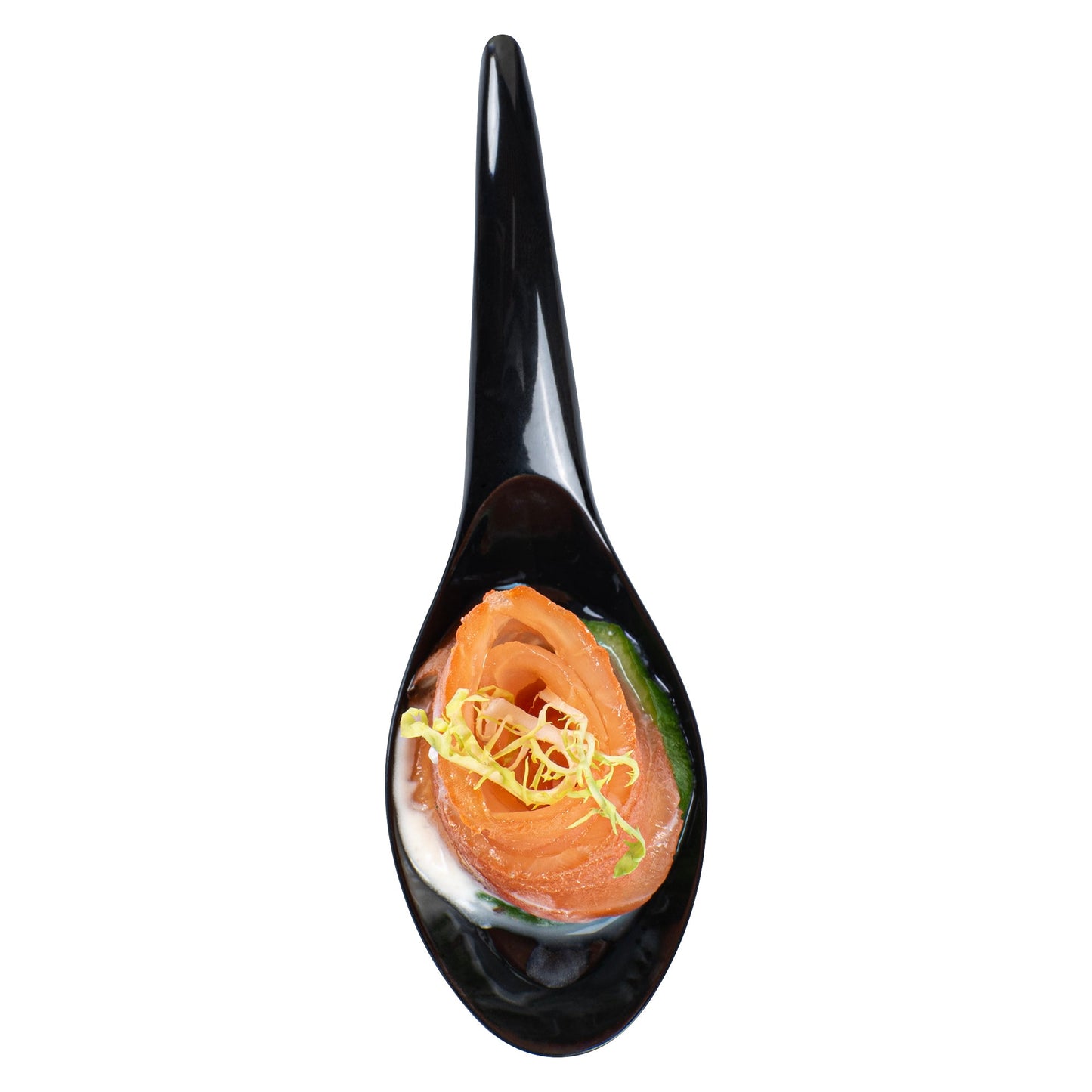 Mini Serve Black Plastic Wave Spoon - 5" x 1 1/2" - 100 count box
