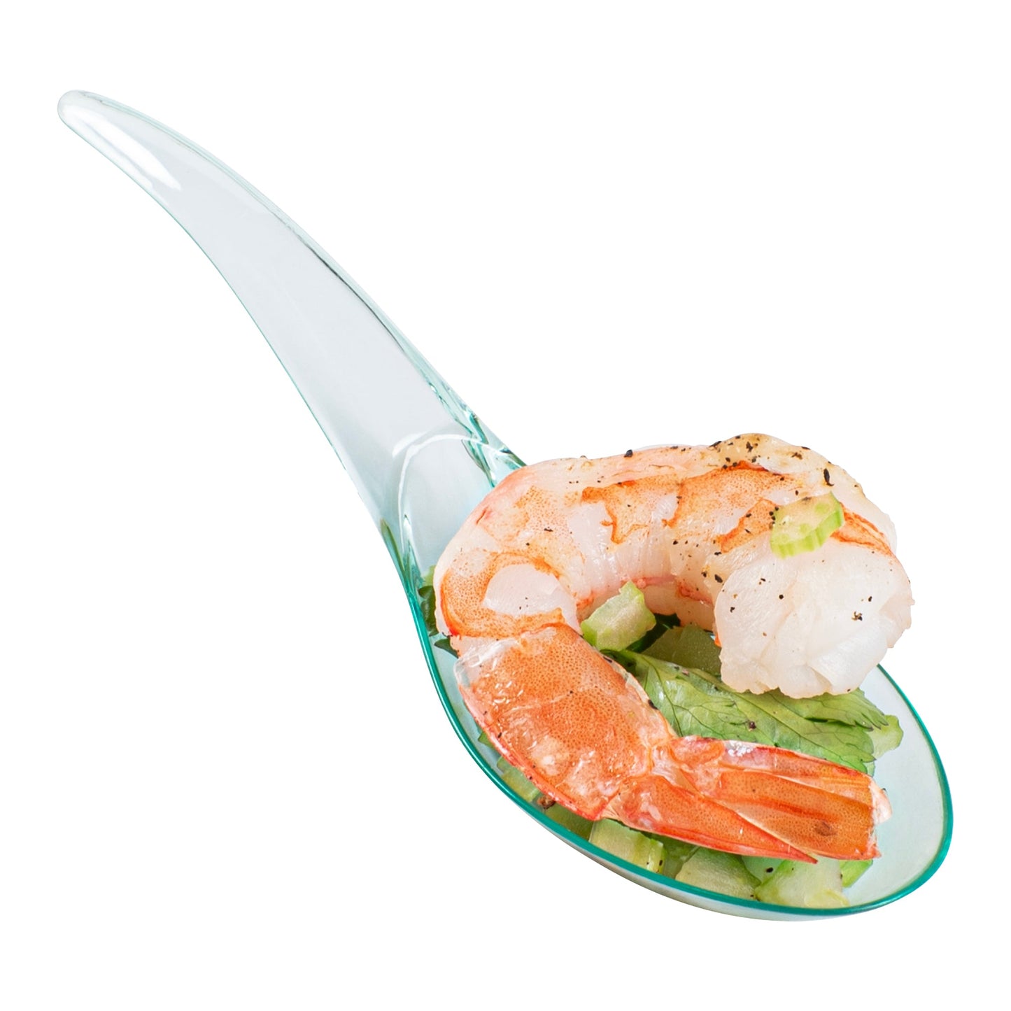 Mini Serve Seagreen Plastic Wave Spoon - 5" x 1 1/2" - 100 count box