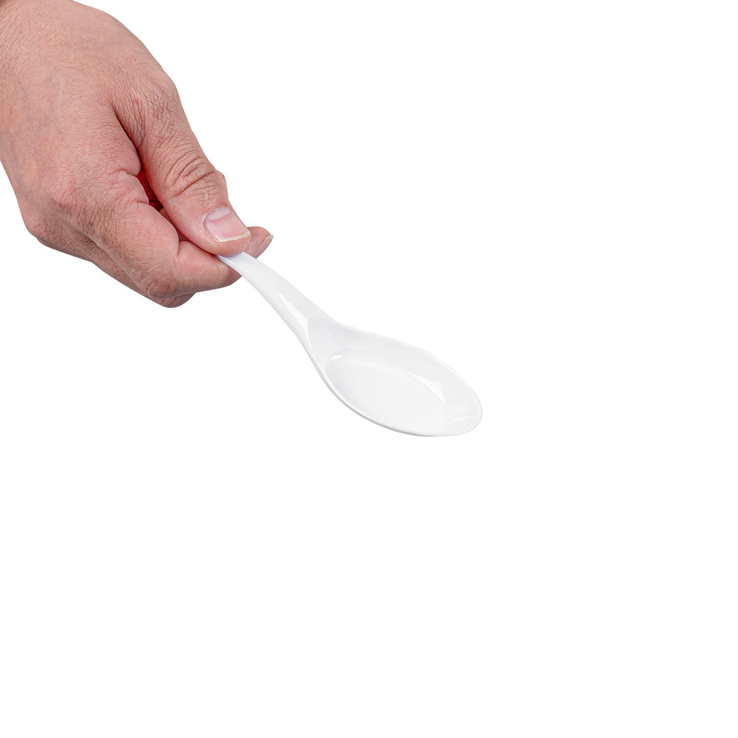 Mini Serve White Plastic Wave Spoon - 5" x 1 1/2" - 100 count box