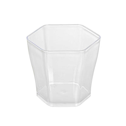 Mini Serve 2 oz Hexagon Clear Plastic Glass - 1 3/4" x 1 3/4" x 1 3/4" - 100 count box