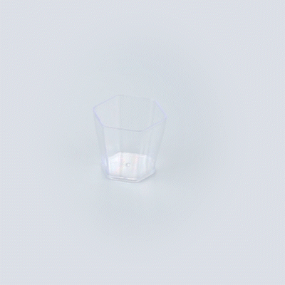 Mini Serve 2 oz Hexagon Clear Plastic Glass - 1 3/4" x 1 3/4" x 1 3/4" - 100 count box