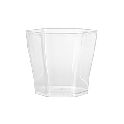 Mini Serve 2 oz Hexagon Clear Plastic Glass - 1 3/4" x 1 3/4" x 1 3/4" - 100 count box
