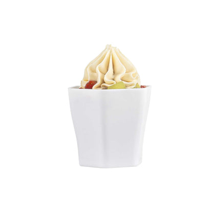 Mini Serve 2 oz Hexagon White Plastic Glass - 1 3/4" x 1 3/4" x 1 3/4" - 100 count box