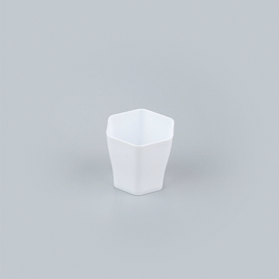 Mini Serve 2 oz Hexagon White Plastic Glass - 1 3/4" x 1 3/4" x 1 3/4" - 100 count box