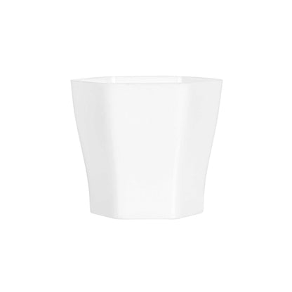 Mini Serve 2 oz Hexagon White Plastic Glass - 1 3/4" x 1 3/4" x 1 3/4" - 100 count box