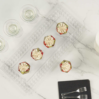Mini Serve 2 oz Hexagon White Plastic Glass - 1 3/4" x 1 3/4" x 1 3/4" - 100 count box
