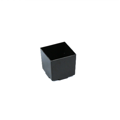 Mini Serve 3 oz Square Black Plastic Quadrato Cup - 1 3/4" x 1 1/2" x 1 3/4" - 100 count box