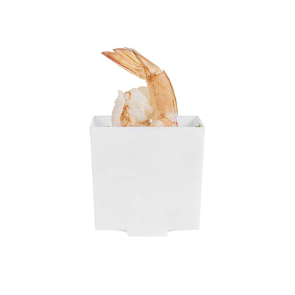Mini Serve 3 oz Square White Plastic Quadrato Cup - 1 3/4" x 1 1/2" x 1 3/4" - 100 count box