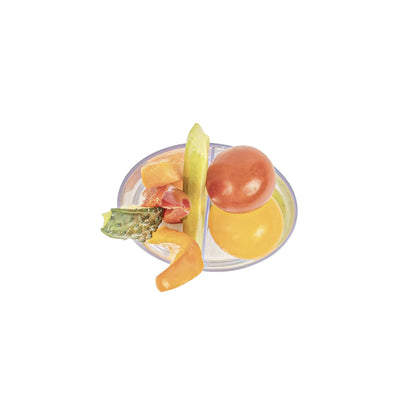 Mini Serve 4 oz Oval Clear Plastic Duet Tasting Cup - 2 Compartments - 2 1/2" x 1 3/4" x 2 1/2" - 100 count box