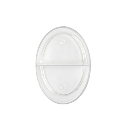 Mini Serve 4 oz Oval Clear Plastic Duet Tasting Cup - 2 Compartments - 2 1/2" x 1 3/4" x 2 1/2" - 100 count box