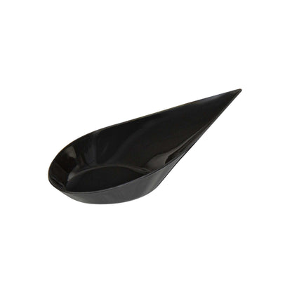 Mini Serve Teardrop Black Plastic Spoon - 4" x 2" x 1/2" - 20 count box