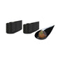 Mini Serve Teardrop Black Plastic Spoon - 4" x 2" x 1/2" - 20 count box