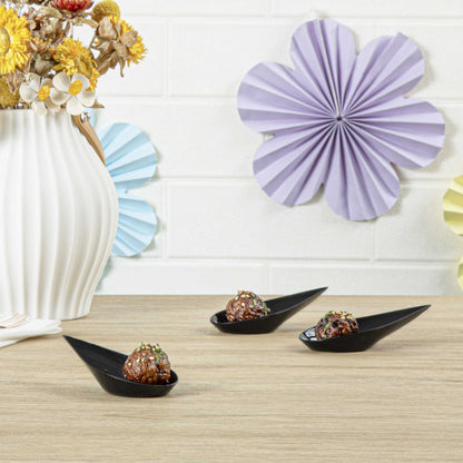 Mini Serve Teardrop Black Plastic Spoon - 4" x 2" x 1/2" - 100 count box
