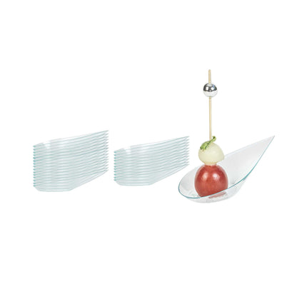 Mini Serve Teardrop Seagreen Plastic Spoon - 4" x 2" x 1/2" - 20 count box