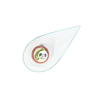 Mini Serve Teardrop Seagreen Plastic Spoon - 4" x 2" x 1/2" - 20 count box