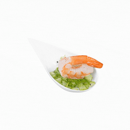 Mini Serve Teardrop White Plastic Spoon - 4" x 2" x 1/2" - 20 count box