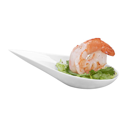 Mini Serve Teardrop White Plastic Spoon - 4" x 2" x 1/2" - 100 count box