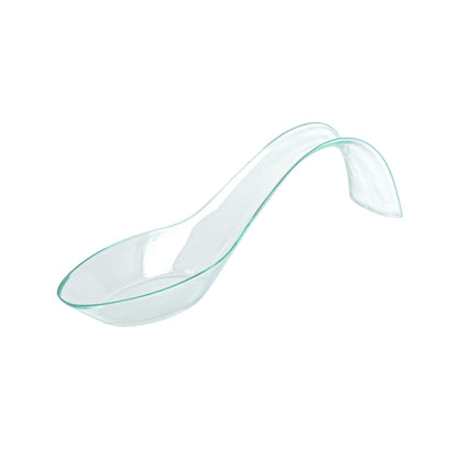 Mini Serve Seagreen Plastic Stiletto Spoon - 5" x 1/2" x 1 1/4" - 100 count box