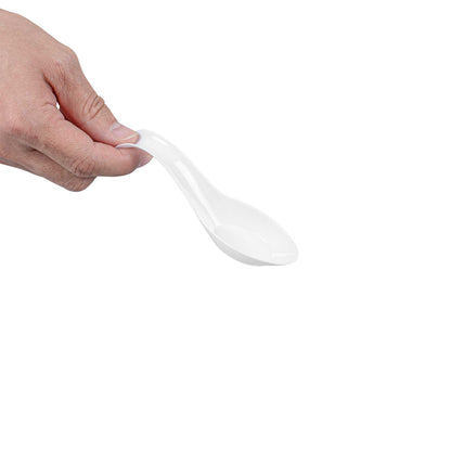 Mini Serve White Plastic Stiletto Spoon - 5" x 1/2" x 1 1/4" - 100 count box