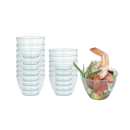Mini Serve 2 oz Round Seagreen Plastic Mini Tasting Bowl - 2" x 2" x 1 1/2" - 100 count box