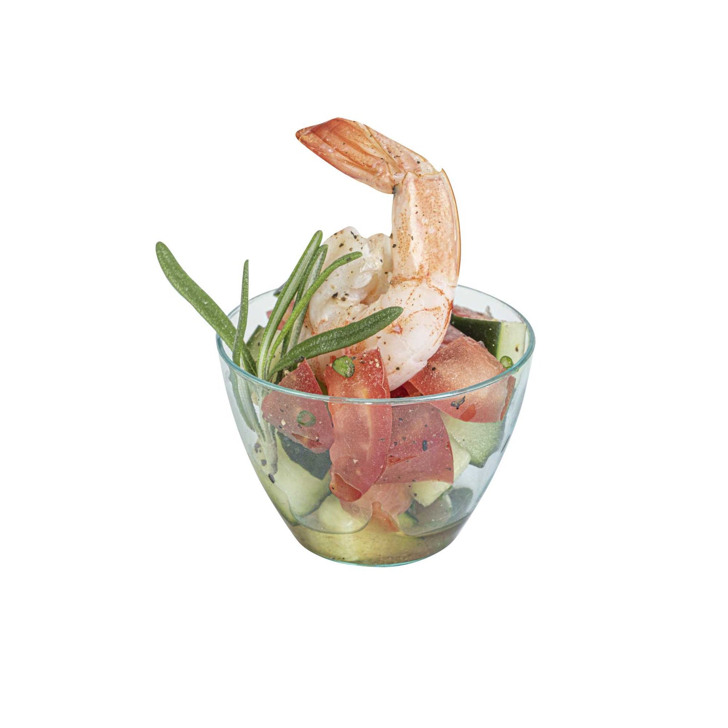 Mini Serve 3 oz Round Seagreen Plastic Mini Tasting Bowl - 2" x 2" x 1 1/2" - 20 count box