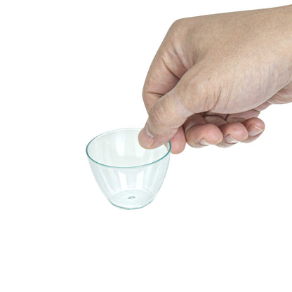 Mini Serve 2 oz Round Seagreen Plastic Mini Tasting Bowl - 2" x 2" x 1 1/2" - 100 count box
