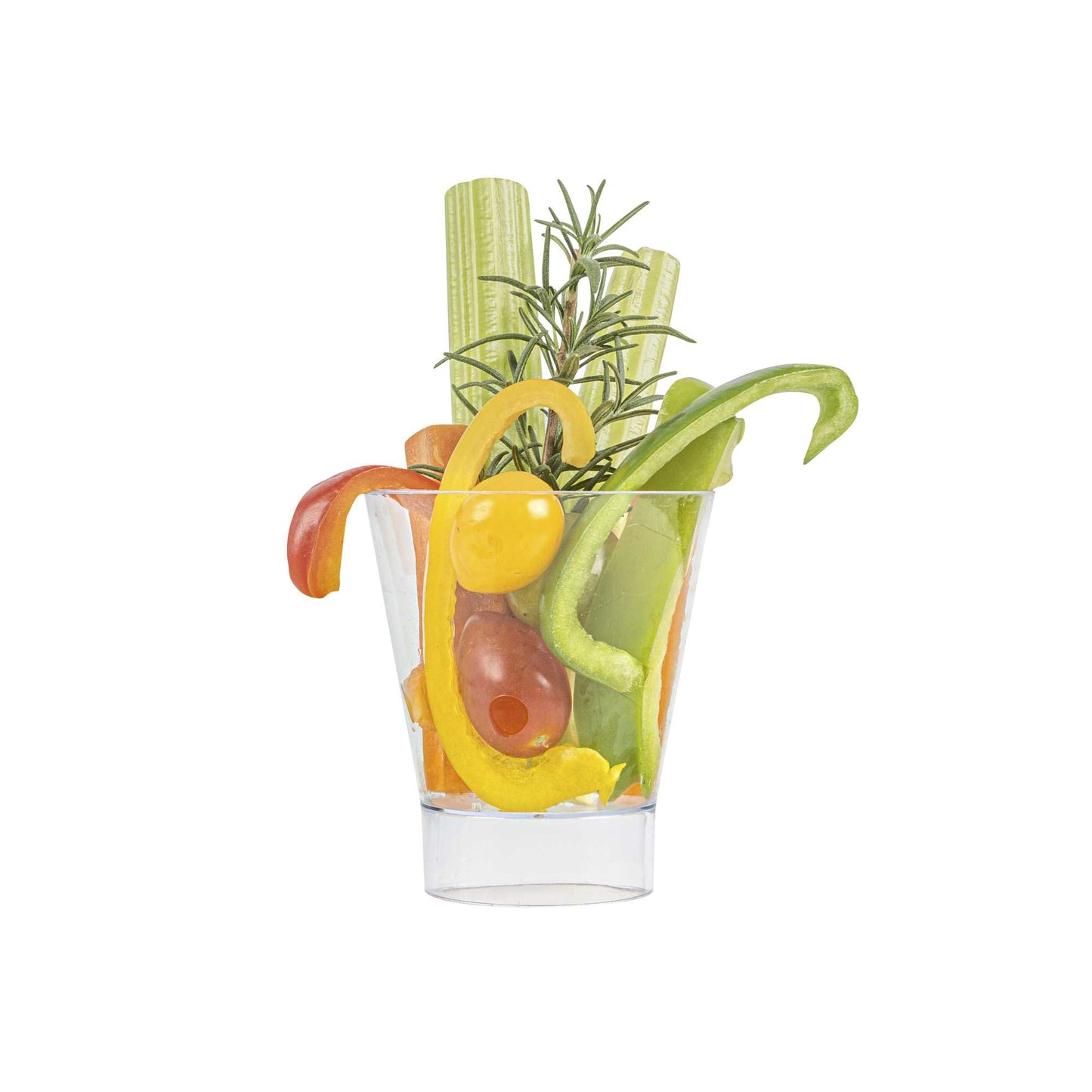 Mini Serve 7 oz Round Clear Plastic Large Parfait Glass - 3" x 3" x 3 1/2" - 100 count box