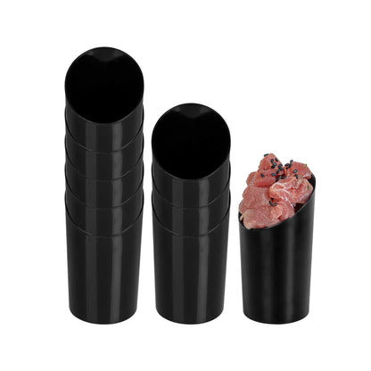 Mini Serve 3 oz Round Black Plastic Incline Shot Glass - 2" x 2" x 3 1/4" - 20 count box