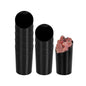 Mini Serve 3 oz Round Black Plastic Incline Shot Glass - 2" x 2" x 3 1/4" - 20 count box