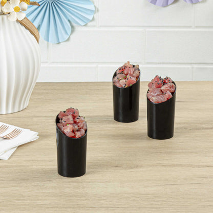 Mini Serve 3 oz Round Incline Shot Glass - Black, Plastic - 2" x 2" x 3 1/4" - 100 count box