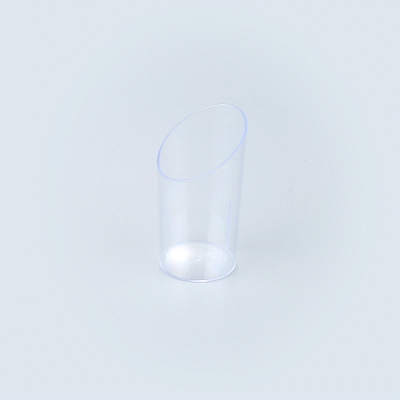 Mini Serve 3 oz Round Clear Plastic Incline Shot Glass - 2" x 2" x 3 1/4" - 20 count box