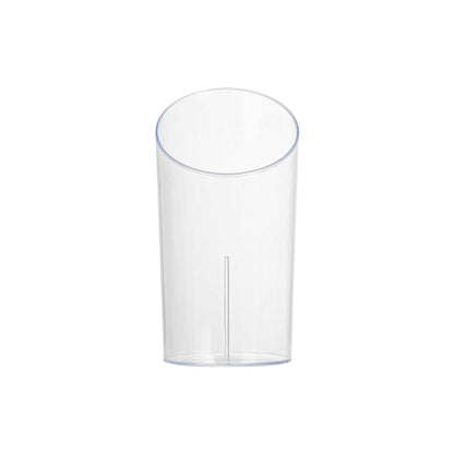 Mini Serve 3 oz Round Clear Plastic Incline Shot Glass - 2" x 2" x 3 1/4" - 20 count box