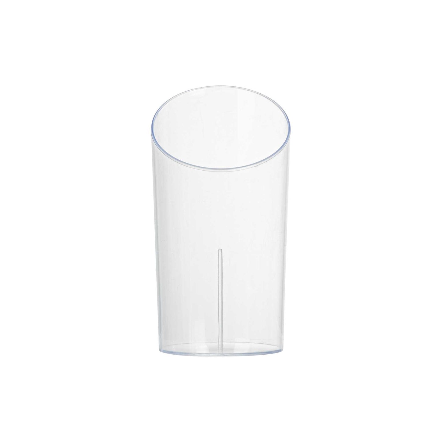 Mini Serve 3 oz Round Clear Plastic Incline Shot Glass - 2" x 2" x 3 1/4" - 100 count box