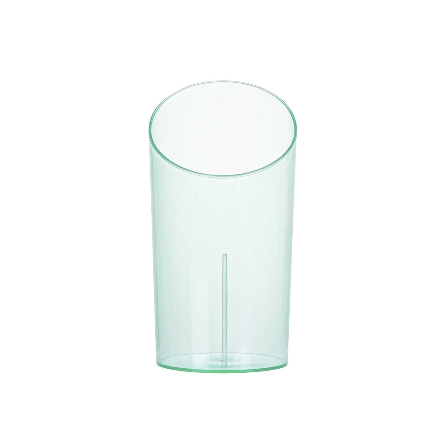 Mini Serve 3 oz Round Seagreen Plastic Incline Shot Glass - 2" x 2" x 3 1/4" - 20 count box