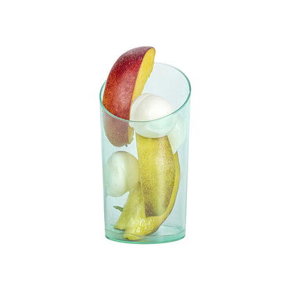 Mini Serve 3 oz Round Seagreen Plastic Incline Shot Glass - 2" x 2" x 3 1/4" - 100 count box