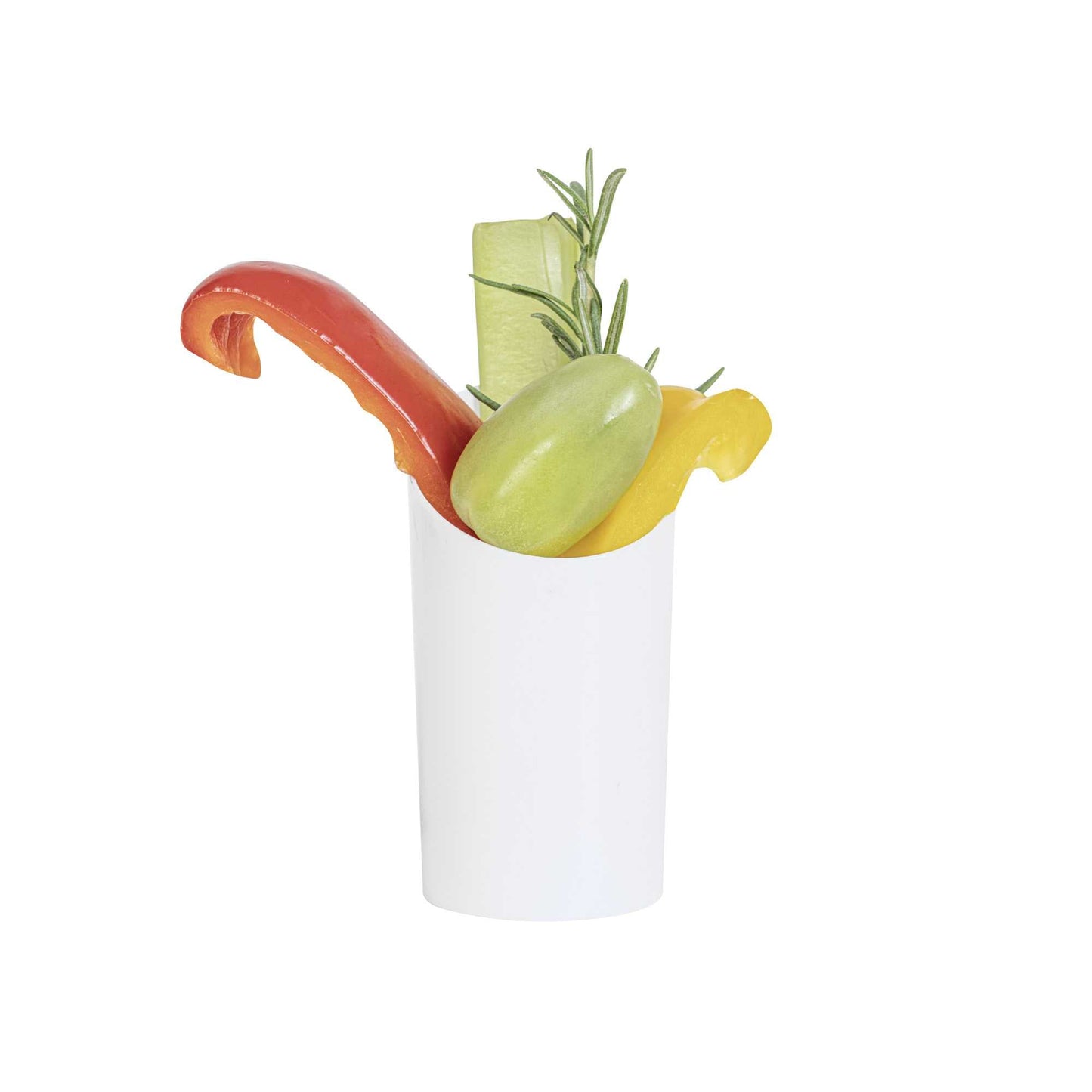 Mini Serve 3 oz Round White Plastic Incline Shot Glass - 2" x 2" x 3 1/4" - 20 count box