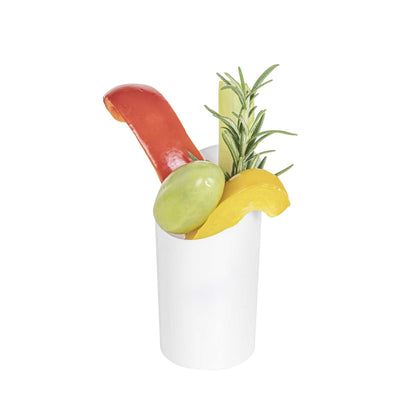 Mini Serve 3 oz Round White Plastic Incline Shot Glass - 2" x 2" x 3 1/4" - 20 count box