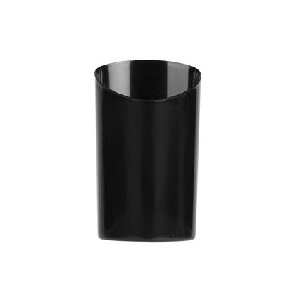 Mini Serve 3 oz Black Plastic Triangolo Shot Glass - 1 3/4" x 1 3/4" x 3" - 100 count box