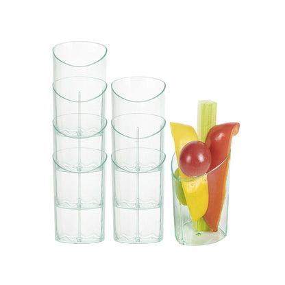 Mini Serve 3 oz Seagreen Plastic Triangolo Shot Glass - 1 3/4" x 1 3/4" x 3" - 100 count box