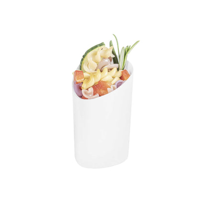 Mini Serve 3 oz White Plastic Triangolo Shot Glass - 1 3/4" x 1 3/4" x 3" - 100 count box