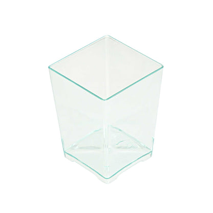 Mini Serve 4 oz Square Seagreen Plastic Tall Quadrato Cup - 2" x 2" x 2 3/4" - 100 count box